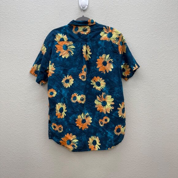 Quiksilver Daisy Spray Floral Short Sleeve Cotton Button Up Shirt Mens sz Large - Picture 7 of 9